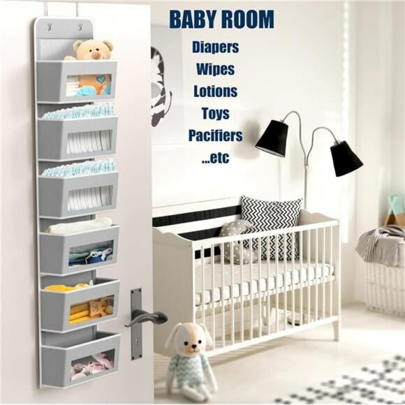 Over Door Hanging Organizer 6 Pocket Storage Clear Window Closet Holder - Picture 3 of 7